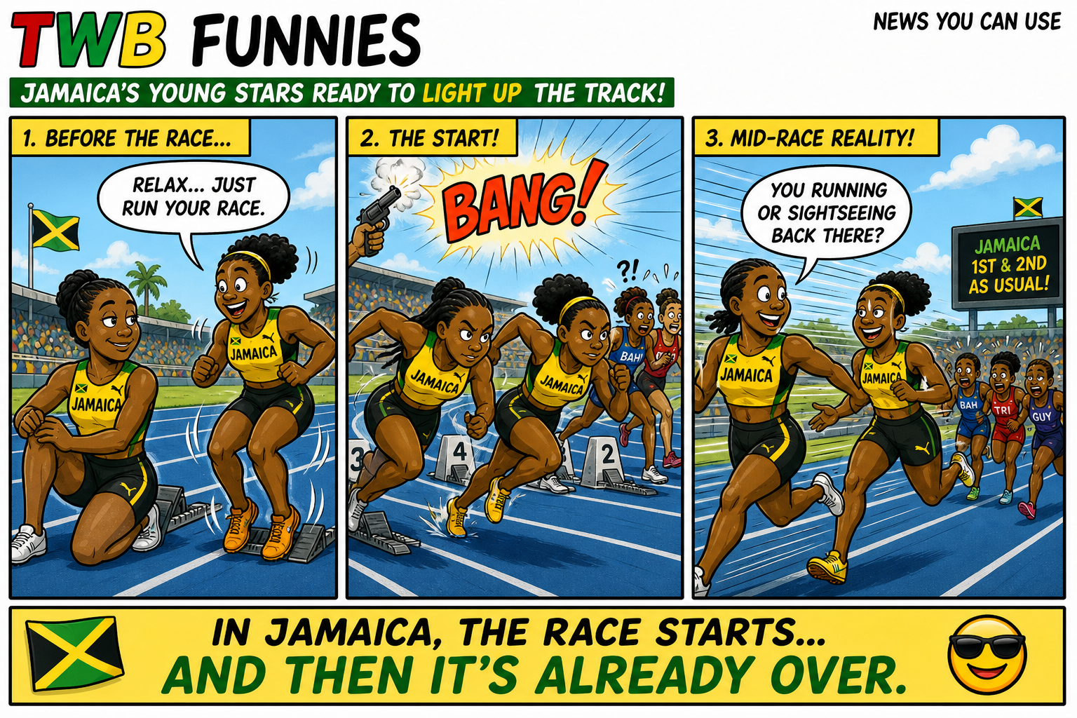 Jamaica Sports Funny &mdash; cartoon by Tradewinds Brief Newsroom
