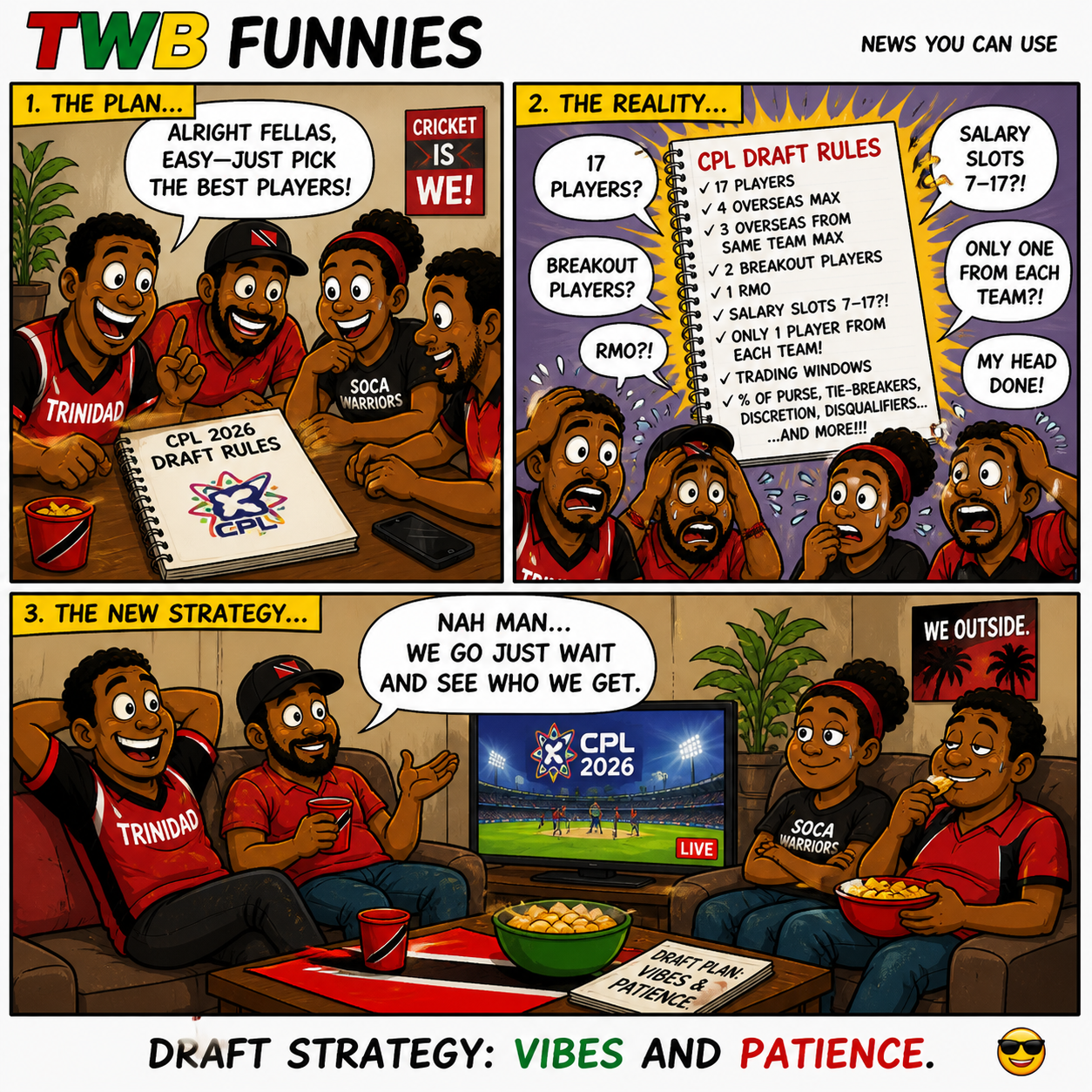 Trinidad Sports Funny &mdash; cartoon by Tradewinds Brief Newsroom